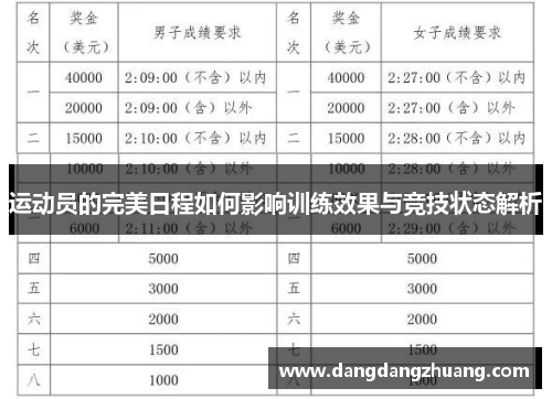 运动员的完美日程如何影响训练效果与竞技状态解析